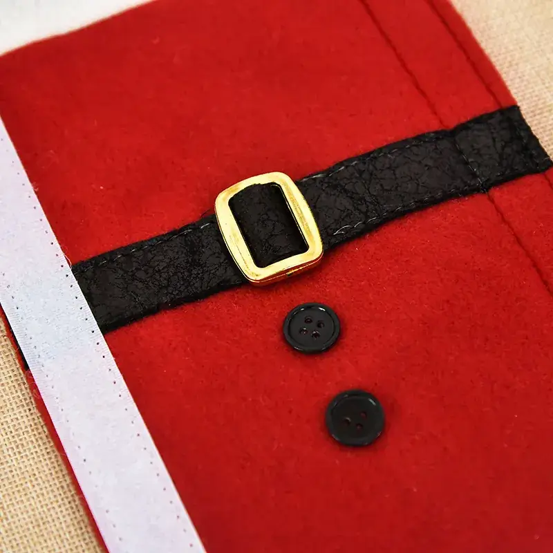 Red Flannel Belt with Gold Buckle for Men - Image 5