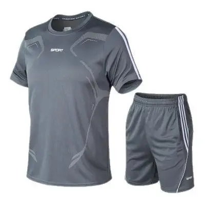Men's White Gray Track Suit Black Shorts Running Sportswear - Image 11
