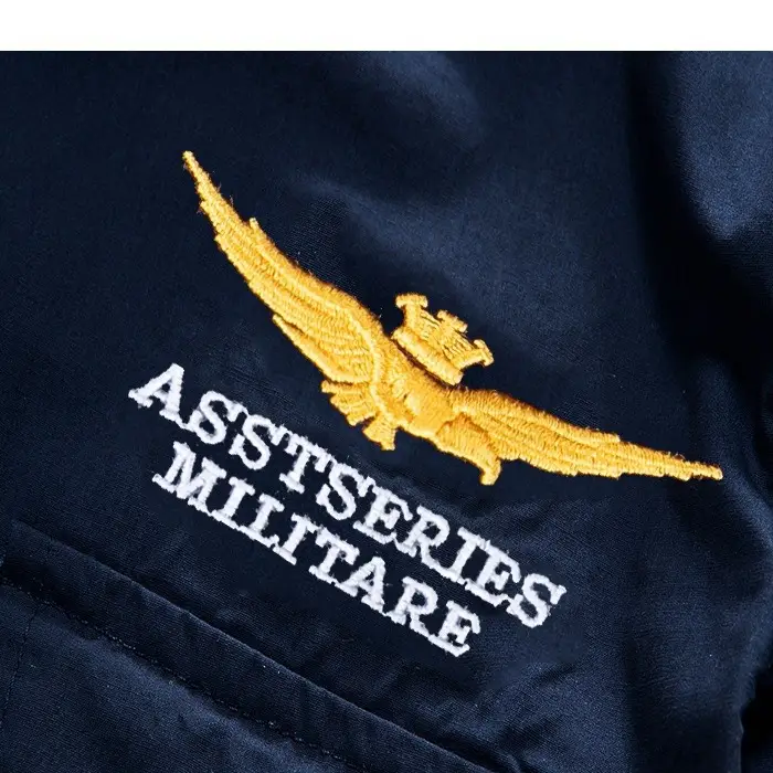 Men Air Force One Flying Long Sleeve Shirt Navy Blue Large - Image 9