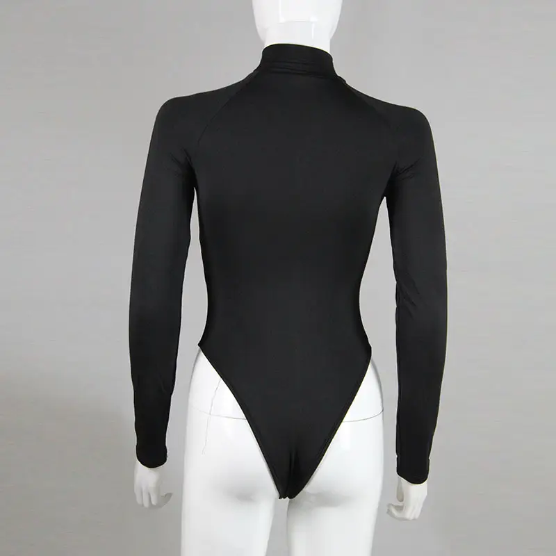Long Sleeve Zipper Tight Fitting White Women's Top — feature 13