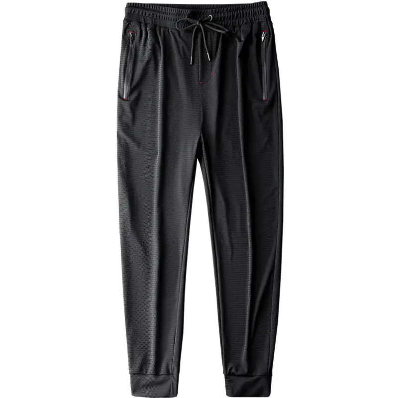Men's Black Ice Silk Casual Pants Ultra-Thin Loose Sports Pants - Image 5