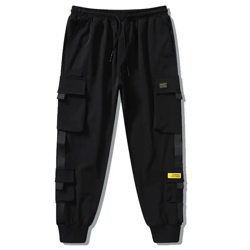Men's Black Crock Pants with Yellow Accents