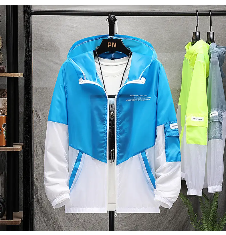 Men's Ultra-Thin Sun Protection Coat Green White — feature 16