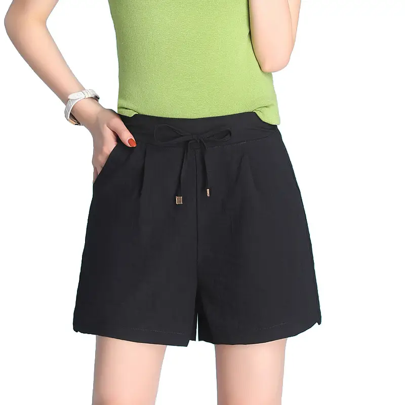 Women Black Strap Shorts 2022 Summer Lightweight - Image 7