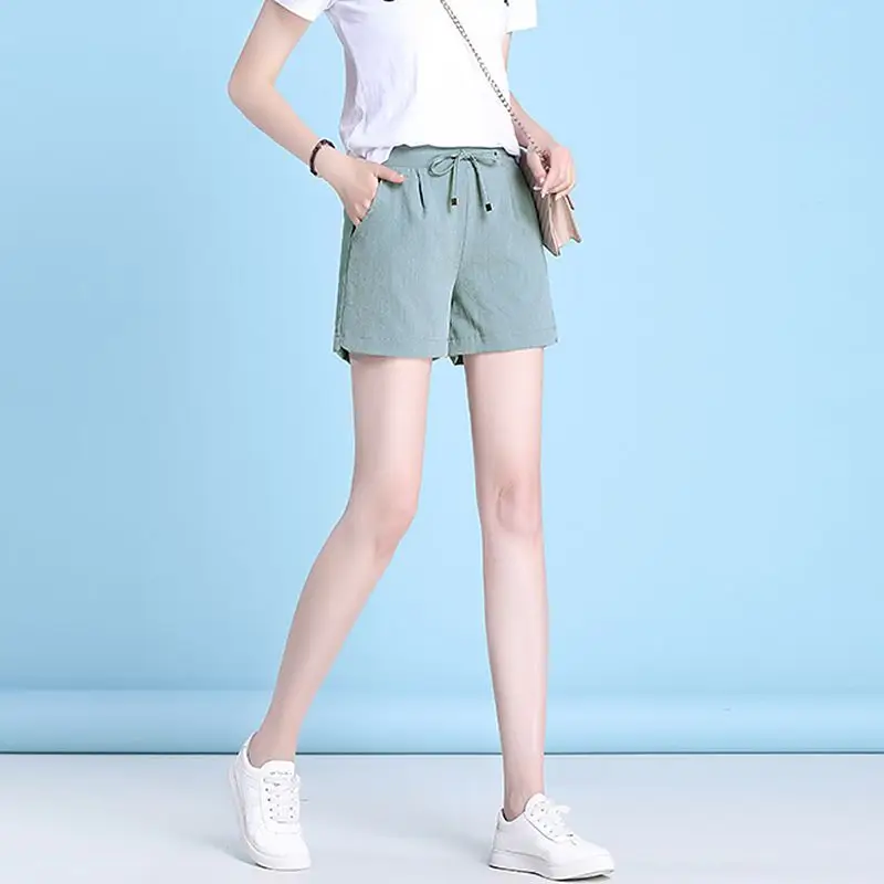 Women Black Strap Shorts 2022 Summer Lightweight - Image 5
