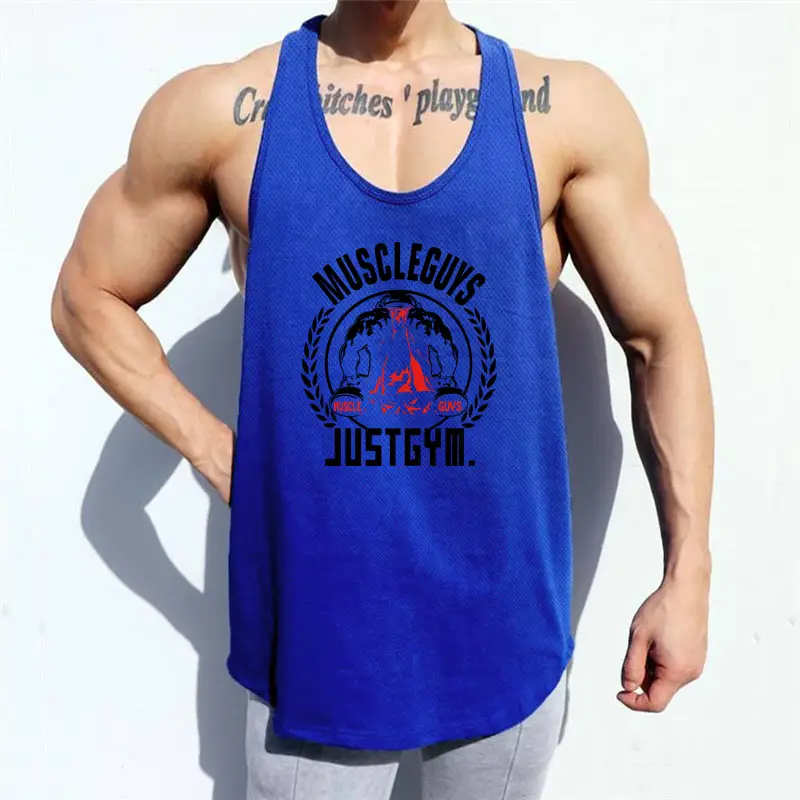 Men's Yellow Muscle Design Sleeveless Tank Top - Image 11