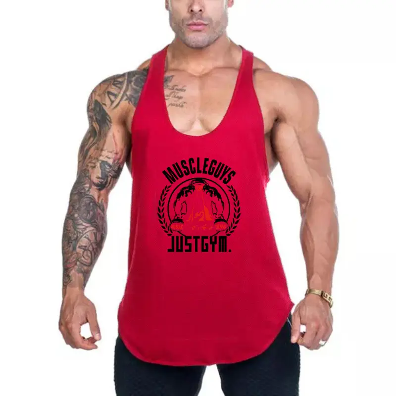 Men's Yellow Muscle Design Sleeveless Tank Top - Image 3
