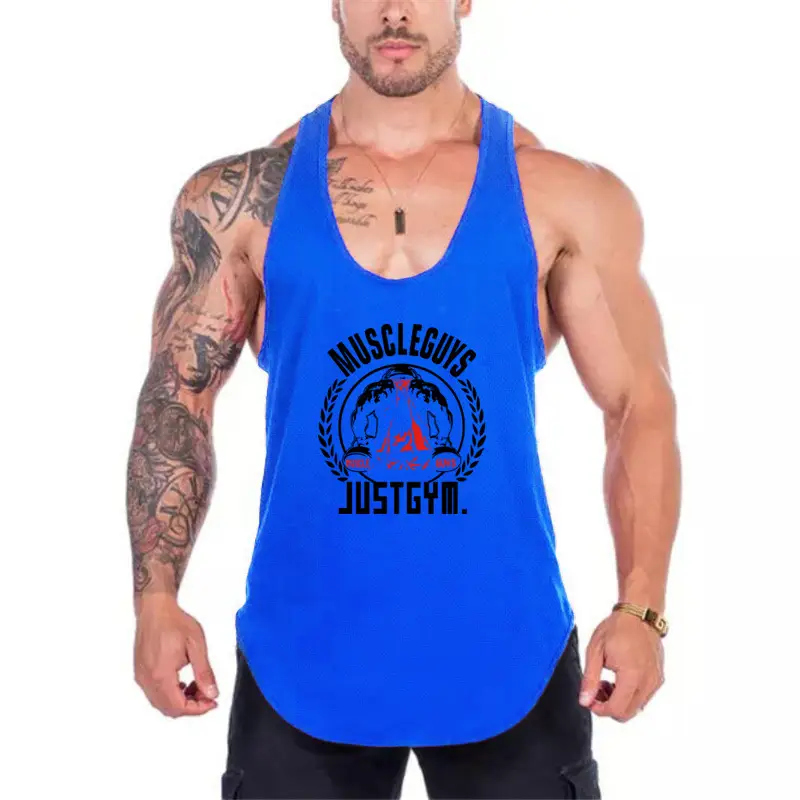 Men's Yellow Muscle Design Sleeveless Tank Top - Image 7