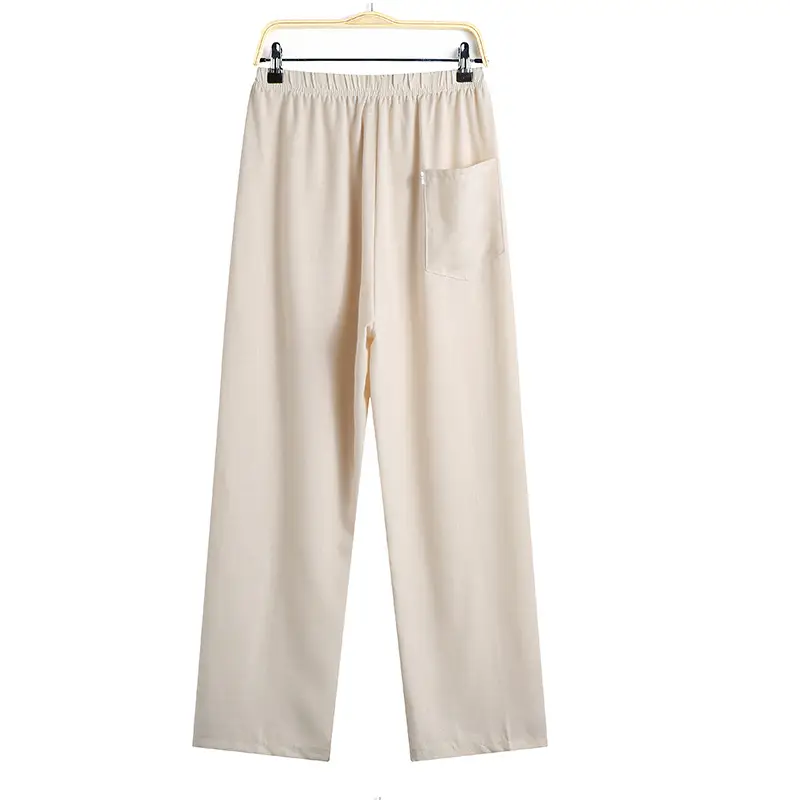 Men Linen Tang Suit Cream Retro Elderly Casual — feature 15