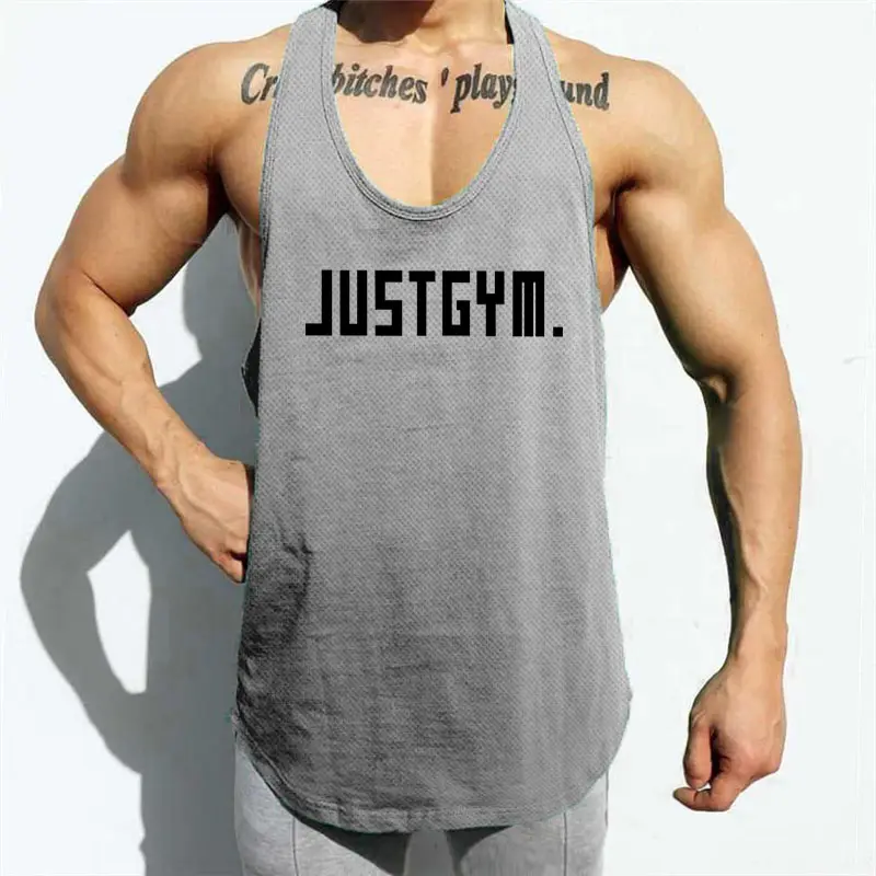 Men's Yellow Muscle Tank Vest Just Gym Mesh Quick Dry - Image 4