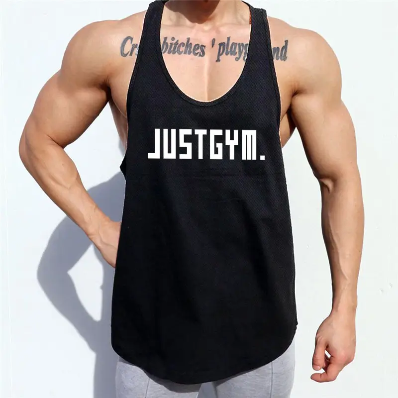 Men's Yellow Muscle Tank Vest Just Gym Mesh Quick Dry - Image 6