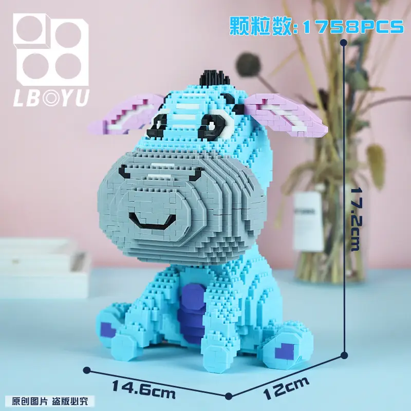 Blue Diamond Particle Dog Building Toy for Kids