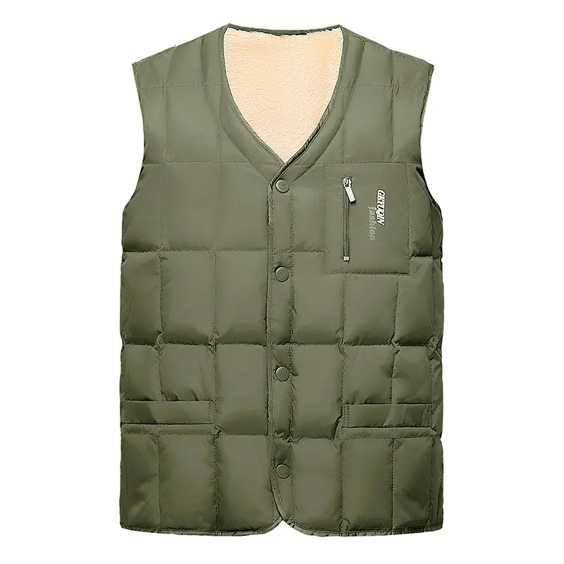 Men's Black Down Vest Large Autumn Winter - Image 3