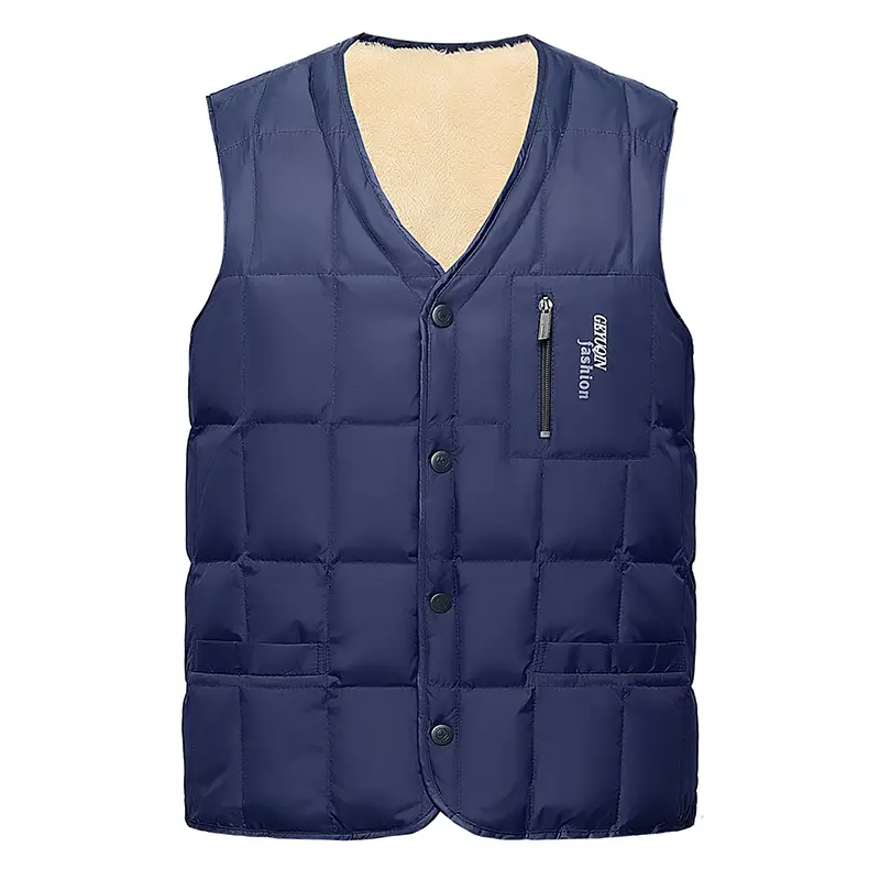 Men's Black Down Vest Large Autumn Winter - Image 2