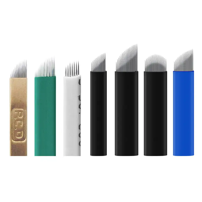 Black Leather 18 Needle Tattoo Needles for Manual Eyebrow Shaping - Image 21