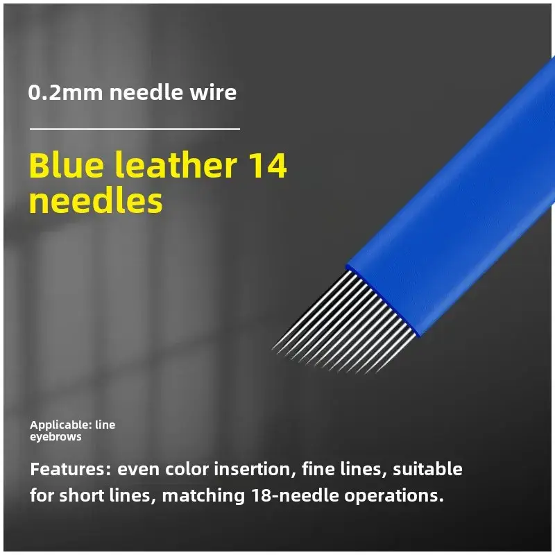 Black Leather 18 Needle Tattoo Needles for Manual Eyebrow Shaping - Image 12