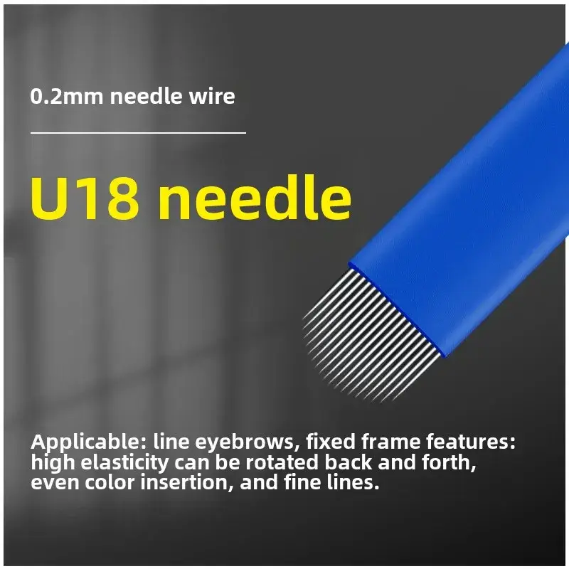 Black Leather 18 Needle Tattoo Needles for Manual Eyebrow Shaping - Image 15