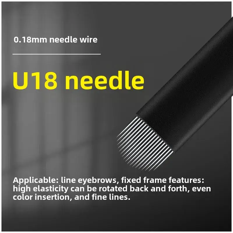 Black Leather 18 Needle Tattoo Needles for Manual Eyebrow Shaping - Image 5