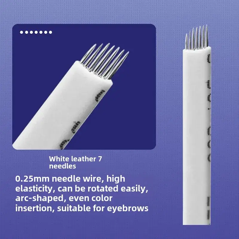 Black Leather 18 Needle Tattoo Needles for Manual Eyebrow Shaping - Image 8