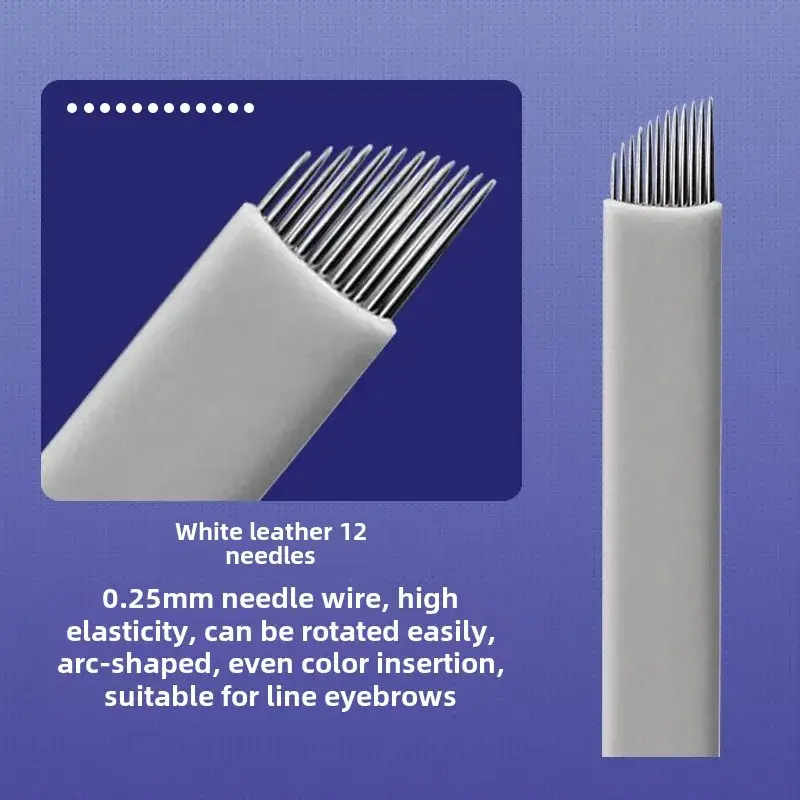 Black Leather 18 Needle Tattoo Needles for Manual Eyebrow Shaping - Image 9