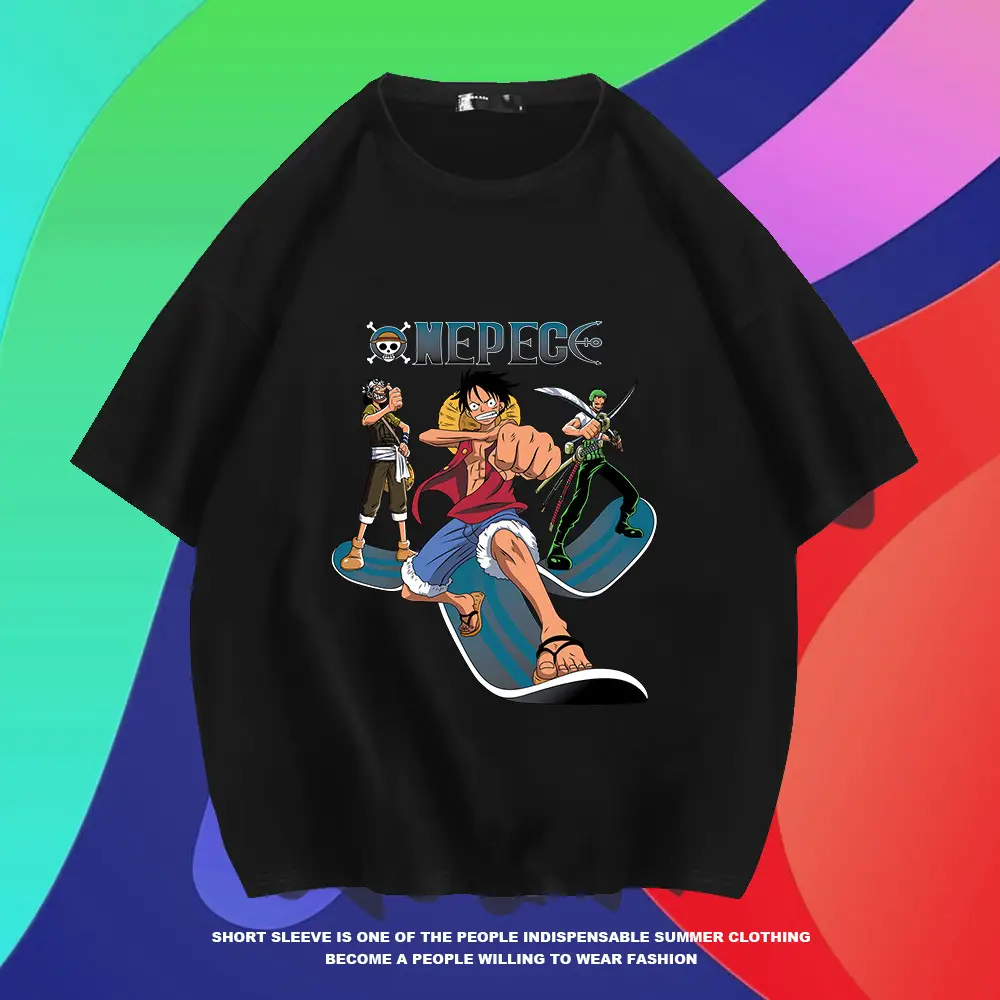 Men Anime Printed T-Shirt Red Summer Style - Image 8