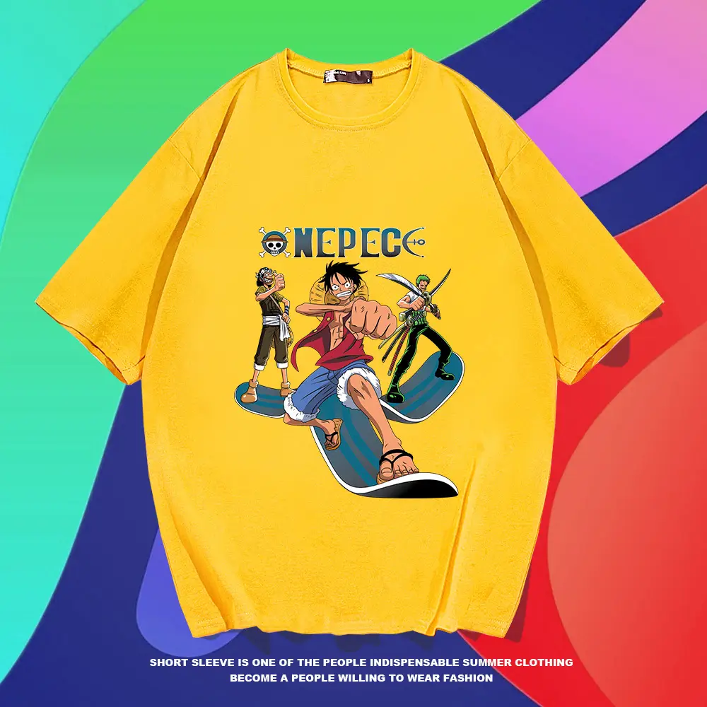Men Anime Printed T-Shirt Red Summer Style - Image 9