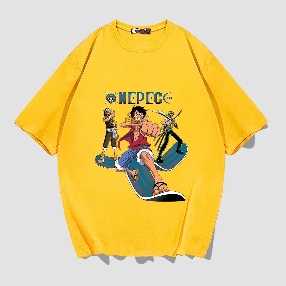 Men Anime Printed T-Shirt Red Summer Style - Image 3