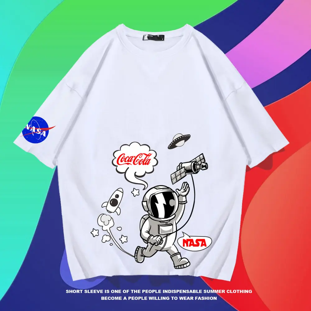 Men NASA Astronaut Joint Half Sleeve T-Shirt Black - Image 7