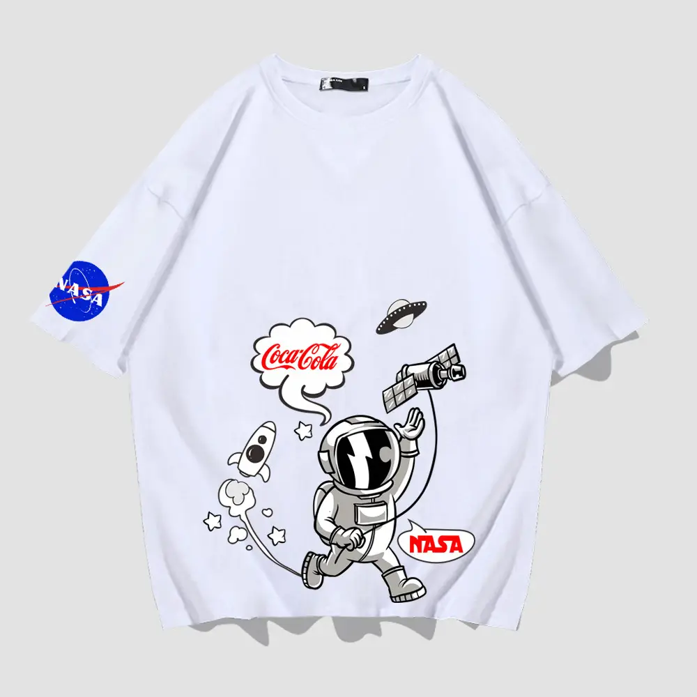 Men NASA Astronaut Joint Half Sleeve T-Shirt Black - Image 2