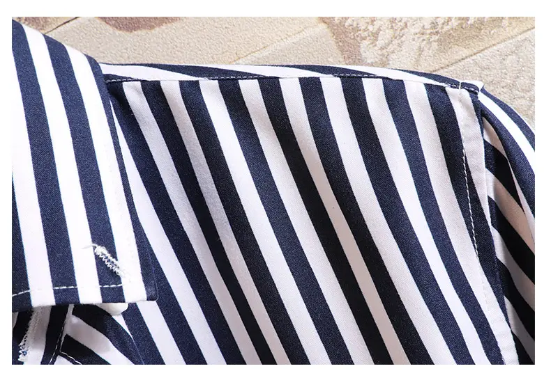 Men Red Striped Mid Sleeve Shirt Korean Style — feature 33