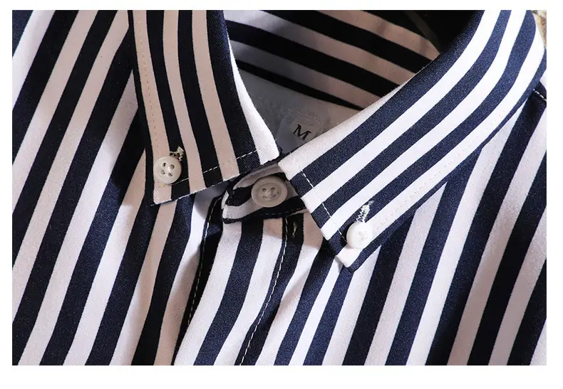 Men Red Striped Mid Sleeve Shirt Korean Style — feature 34