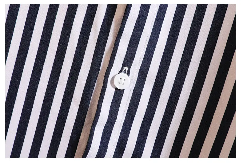 Men Red Striped Mid Sleeve Shirt Korean Style — feature 35