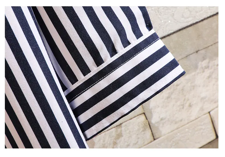 Men Red Striped Mid Sleeve Shirt Korean Style — feature 37