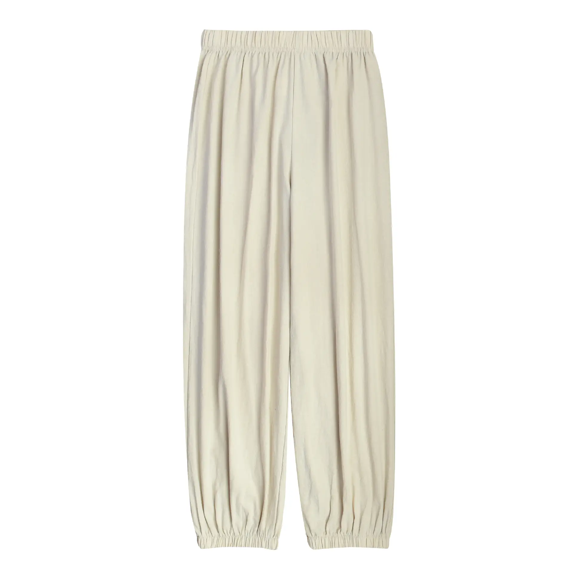 Women Cotton Linen Striped Loose Pants White - Image 7