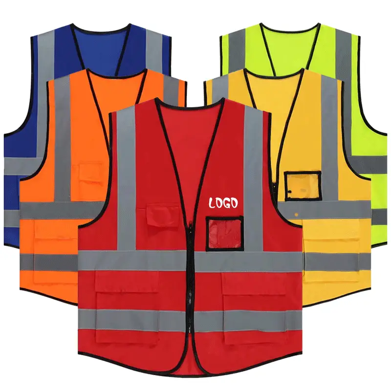 Outdoor Reflective Vest with Logo for Construction Work - Image 4