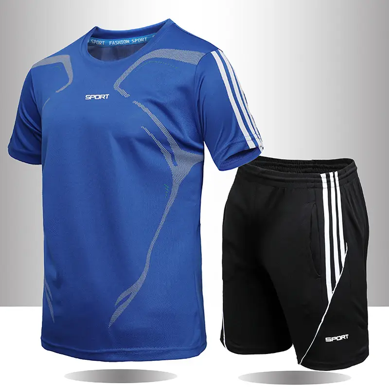 Men Running Training Two-Piece Suit White Black - Image 7