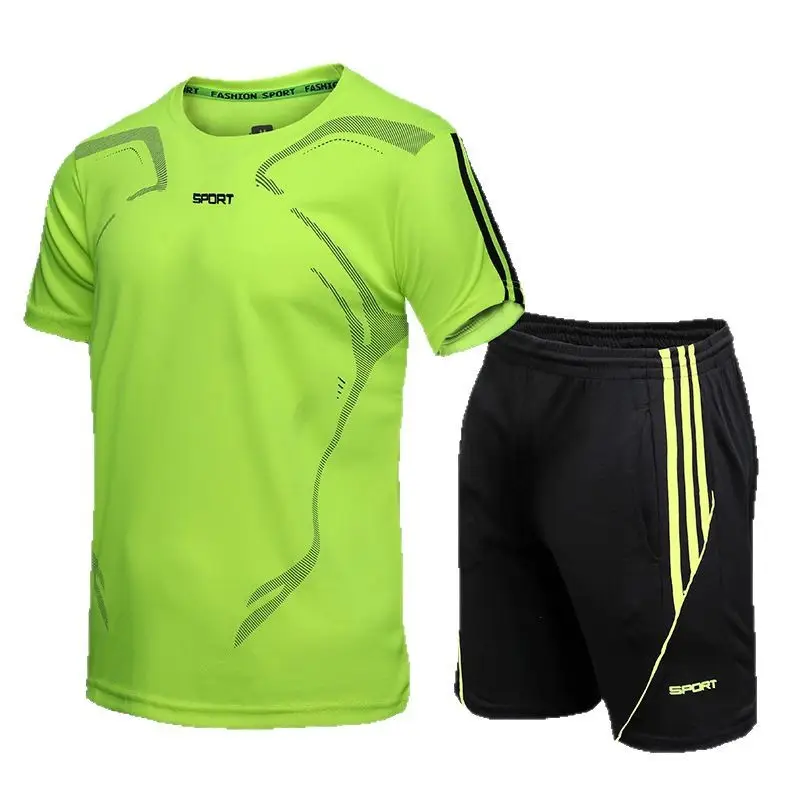 Men Running Training Two-Piece Suit White Black - Image 10