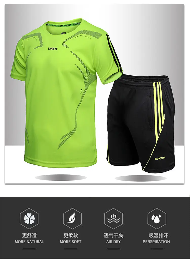 Men Running Training Two-Piece Suit White Black — feature 11