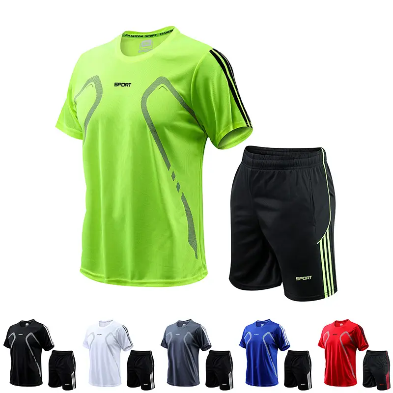 Men's Neon Green Running Fitness Suit Large - Image 16