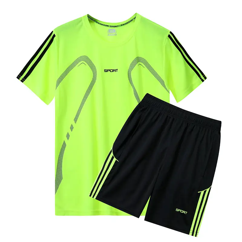 Men's Neon Green Running Fitness Suit Large - Image 12