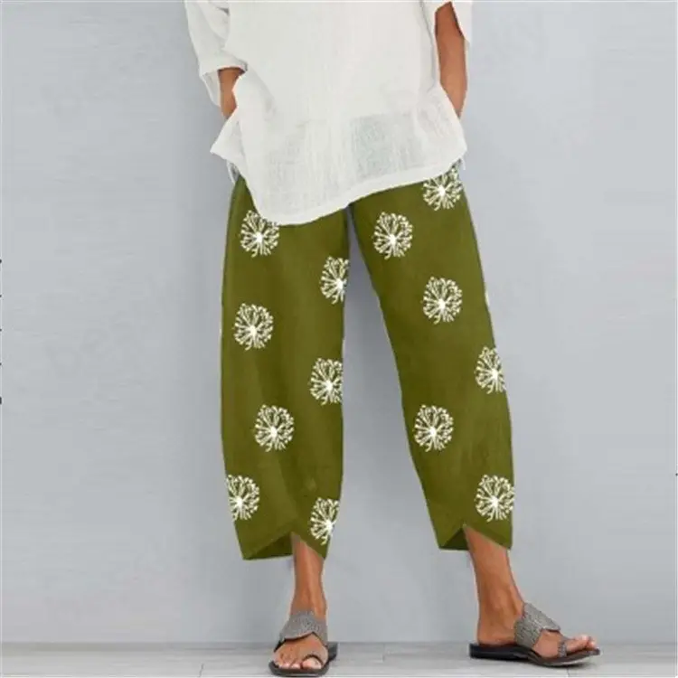 New Cross-Border Nine Point Pants Plus Size Green