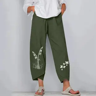 New Cross-Border Nine Point Pants Plus Size Green — feature 4