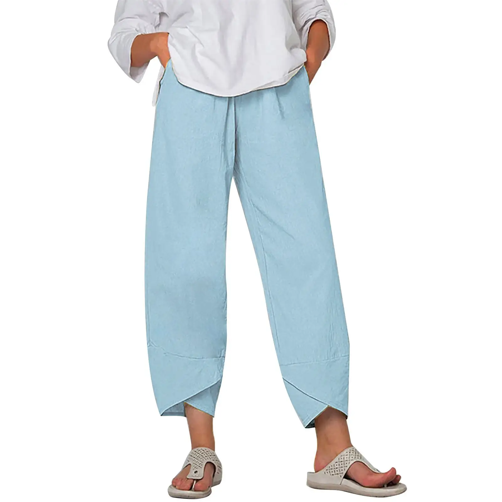 New Cross-Border Nine Point Pants Plus Size Green