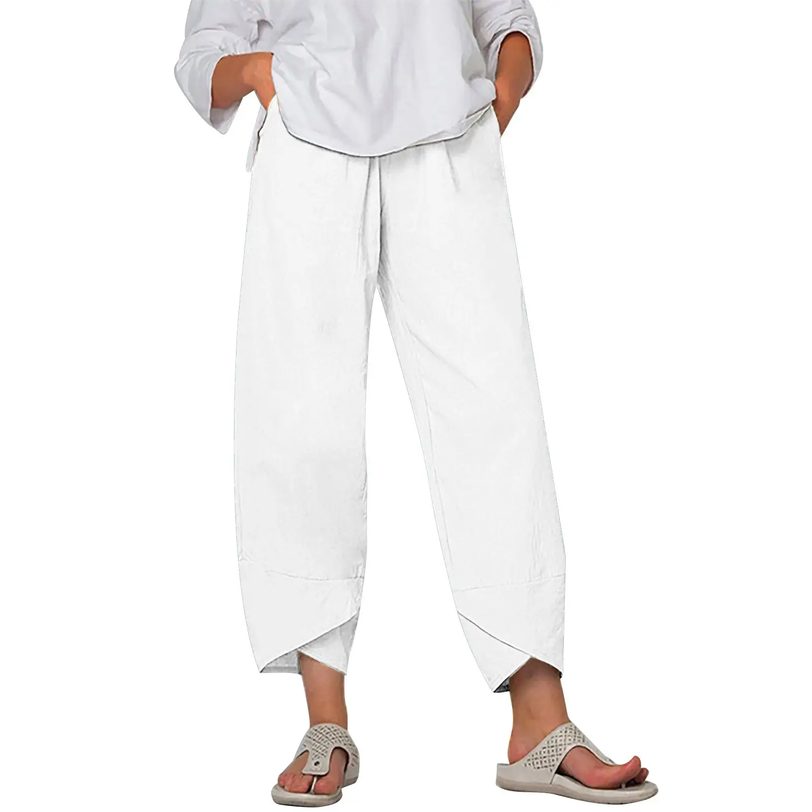 New Cross-Border Nine Point Pants Plus Size Green