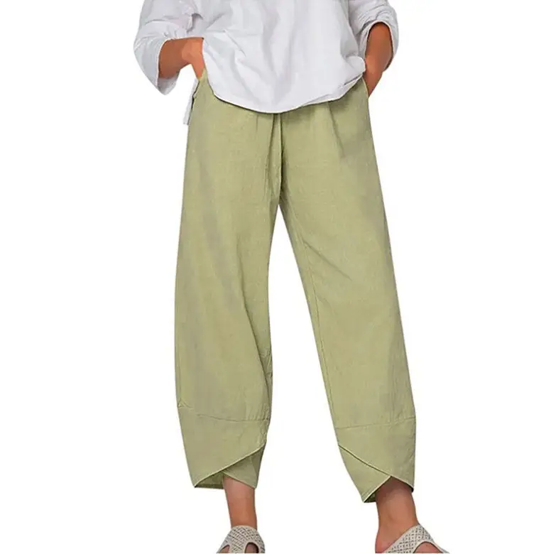 New Cross-Border Nine Point Pants Plus Size Green