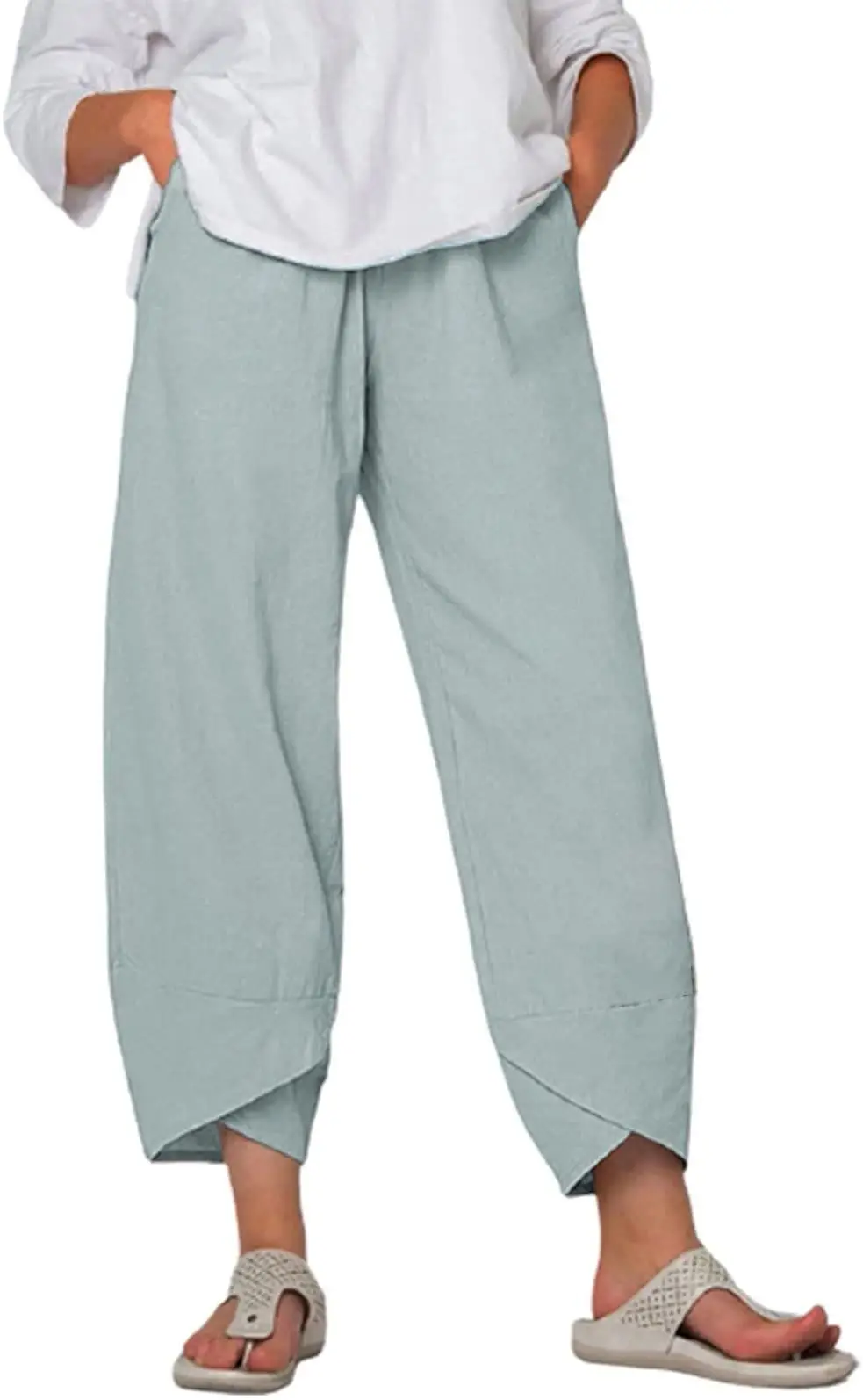 New Cross-Border Nine Point Pants Plus Size Green