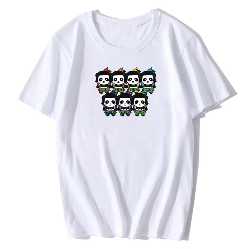 New 2020 Cartoon T-Shirt Black Cotton Loose Summer Wear - Image 2