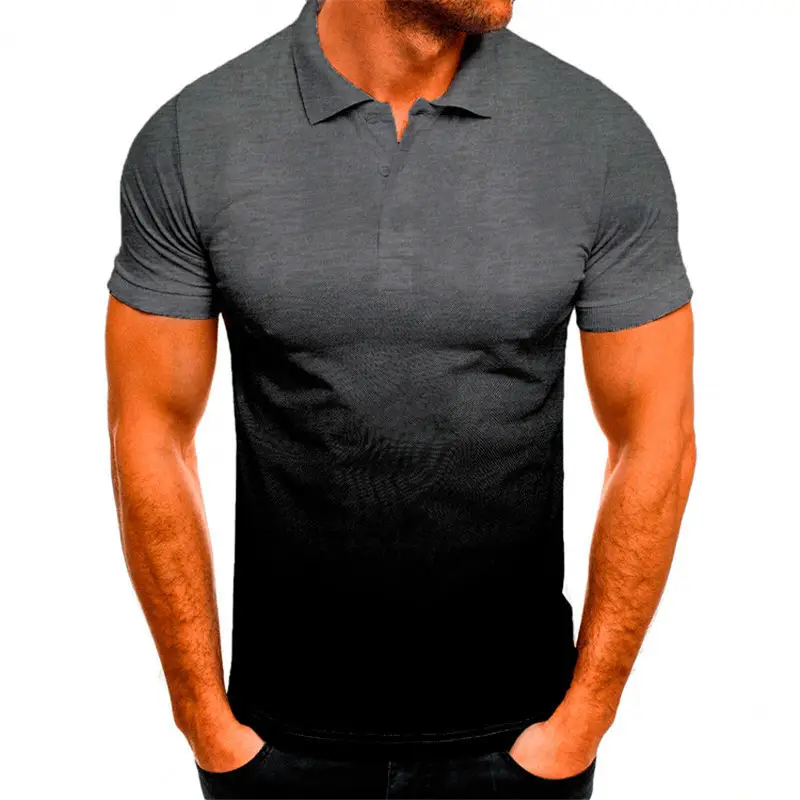 Men 3D Sports Polo Shirt Olive Green Slim Fit — feature 5