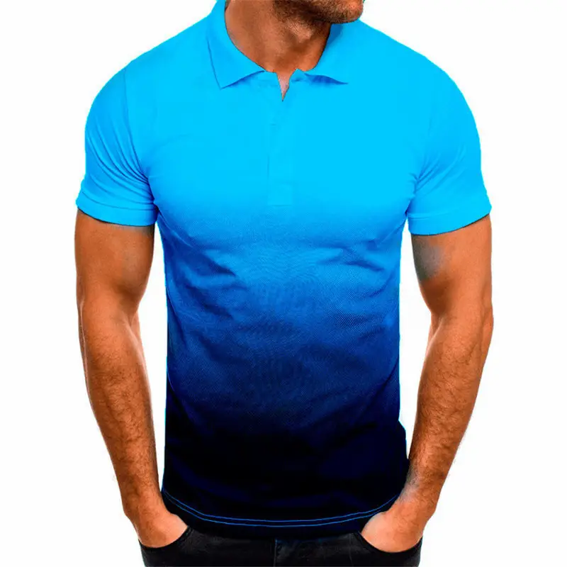 Men 3D Sports Polo Shirt Olive Green Slim Fit — feature 7
