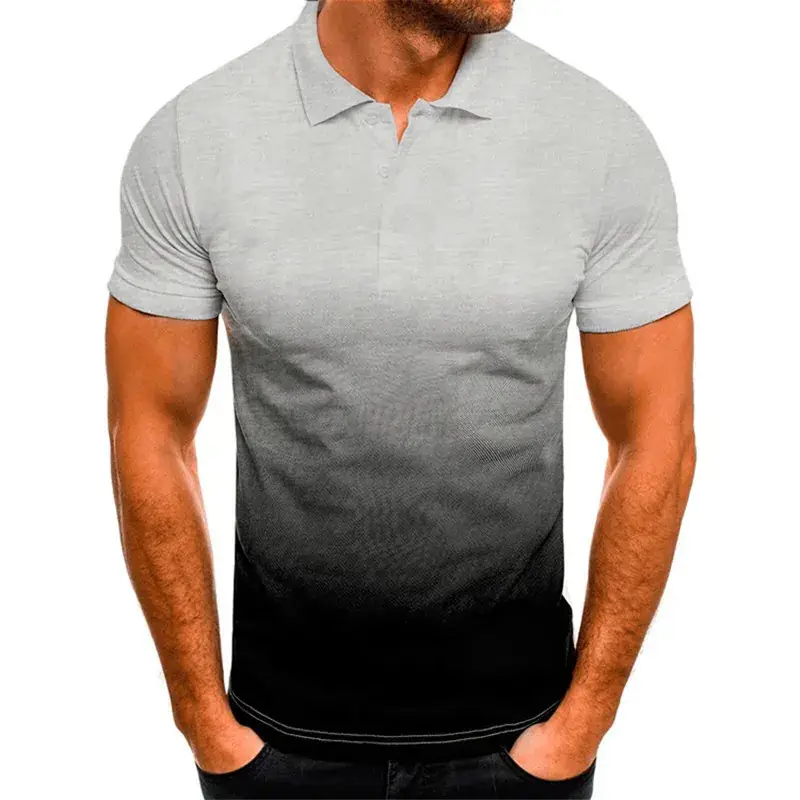 Men 3D Sports Polo Shirt Olive Green Slim Fit